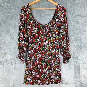 Womens Dress 3/4 Babydoll Y2K Milkmaid Romantic Floral Spring Bloomcore Feminine